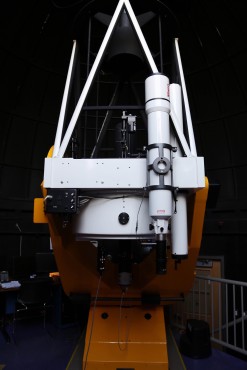 This 32-inch telescope, one of two located at UVic, is housed in the Bob Wright building. Photo by Keshia Keele, Photo Editor. 