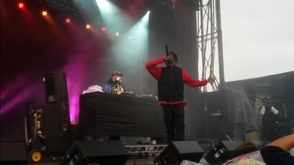 Joey Bada$$ (right) on stage at Rifflandia Festival. Bada$$ had some mic problems, but that didn't stop him from unleashing some sick rhymes. Photo by Emmett Robinson Smith. 