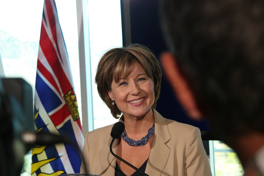 Christy Clark at Thompson Rivers University on Sept. 21, 2011. Photo by TRU via Flickr/Creative Commons
