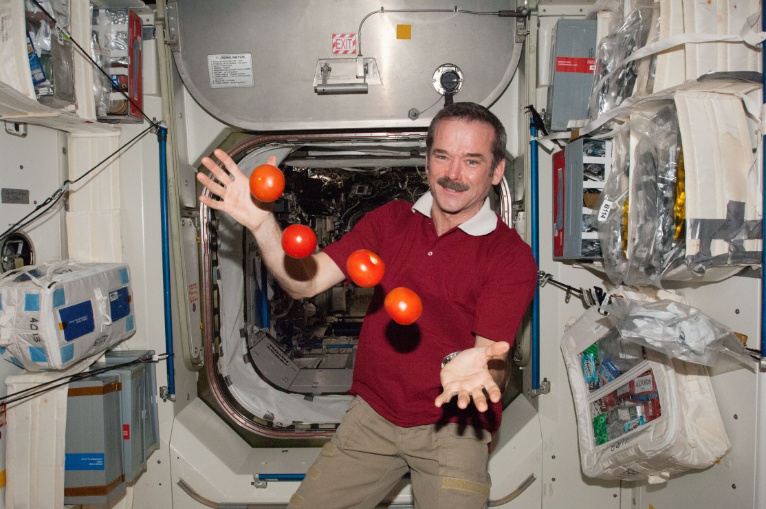 Commander Chris Hadfield, seen here in the International Space Station, is coming to Victoria for a series of performances with the Victoria Symphony starting March 24. 