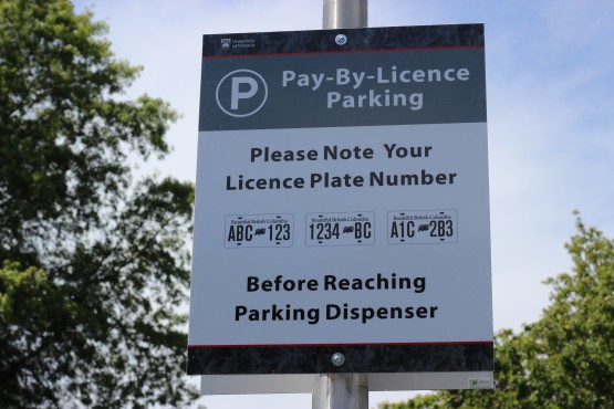 A photo of the new signs informing UVic parkers of the changes. Photo by Cormac O'Brien, Editor-in-Chief