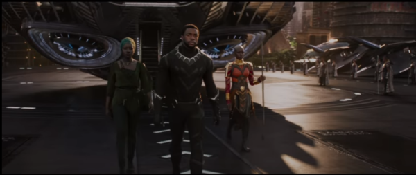 Three of the main characters from the Black Panther in the trailer