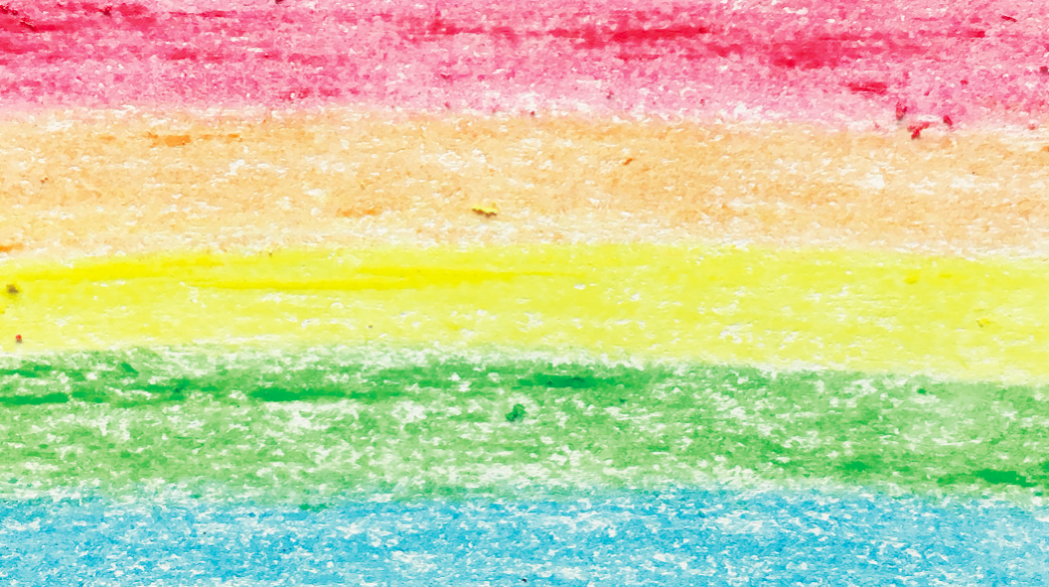 Pride rainbow in crayon
