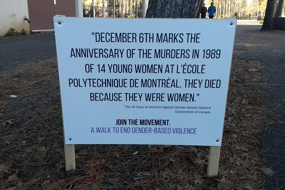 30 years after the Montreal Massacre, UVic’s memorial event acknowledges all forms of gender-based violence