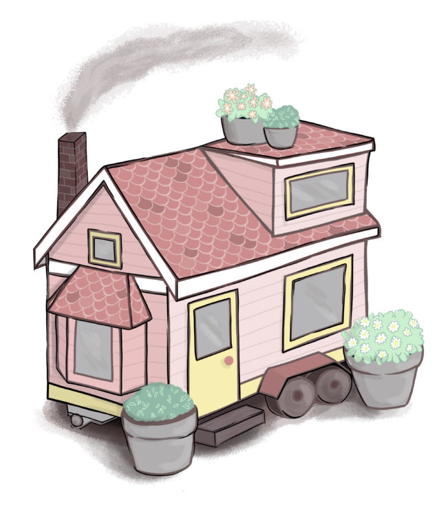 graphic of a house on wheels, secondary suite