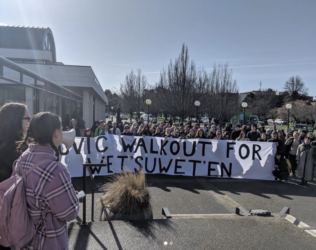 National Student Walk Out sees over 100 UVic students join Indigenous youth at the B.C. Legislature