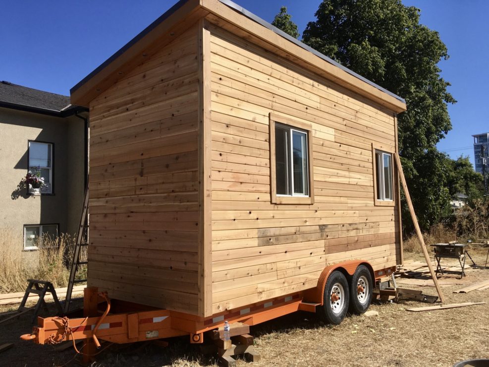 Tiny house build for Wet'suwet'en land defenders, finished house
