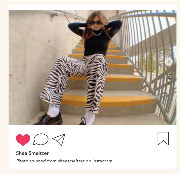 Photo of Shea Smetlzer wearing thrifted outfit