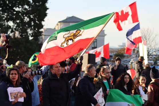 Protest for Iran in Victoria, B.C., photo by Manmitha Deepthi.