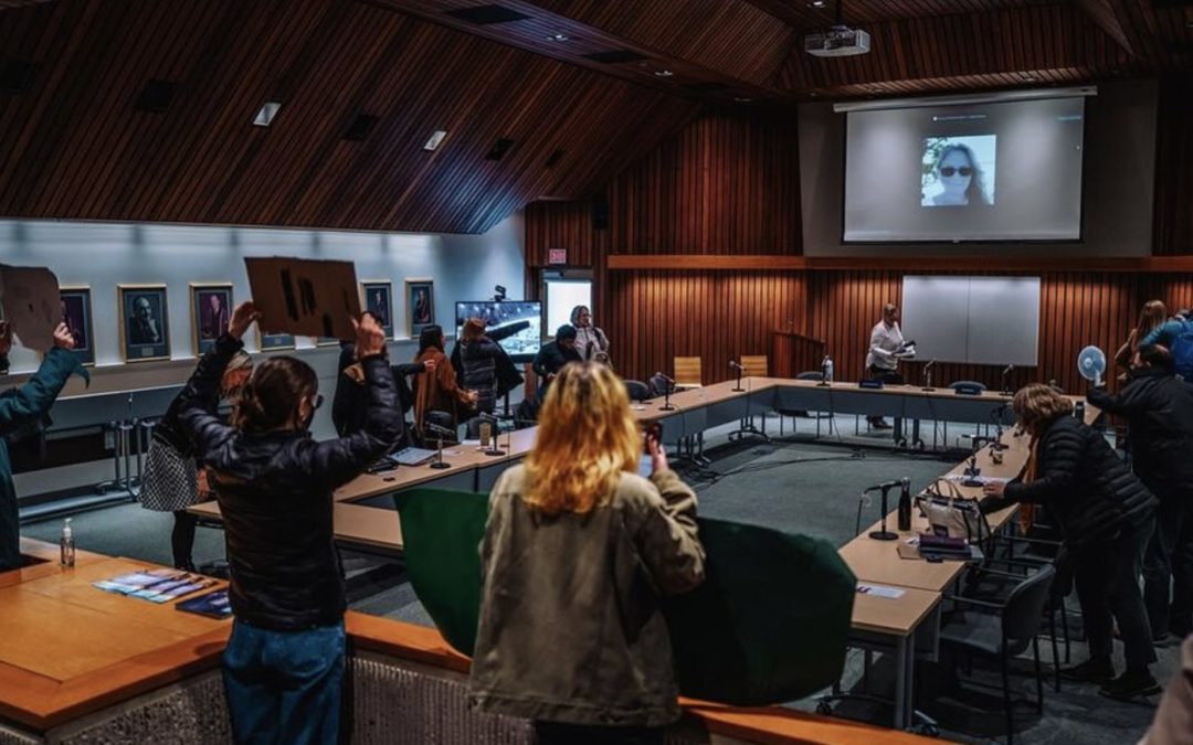 UVic responds weeks after protest at Board of Governors meeting