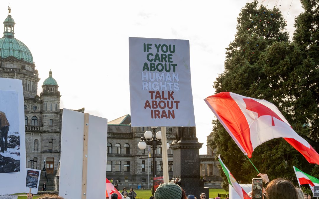 Approximately 300 gather downtown in march of solidarity with Iranians