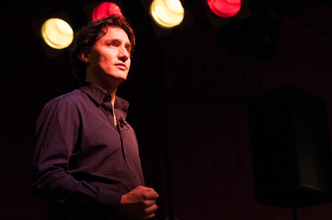 Trudeau at a speaking event CSSG