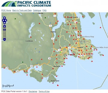 Screen shot of The Provincial Climate Data Set (PCDS) Portal