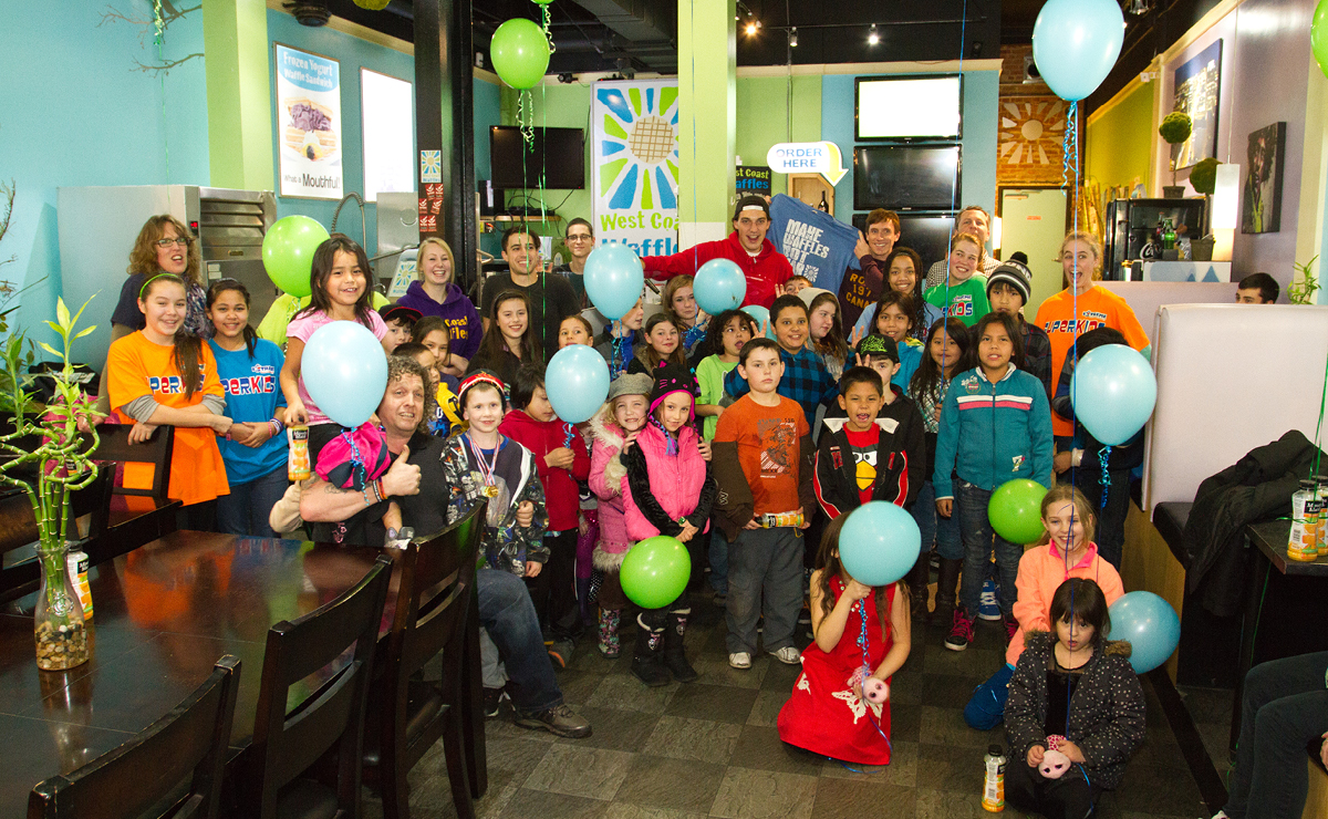 Waffles feed Superkids