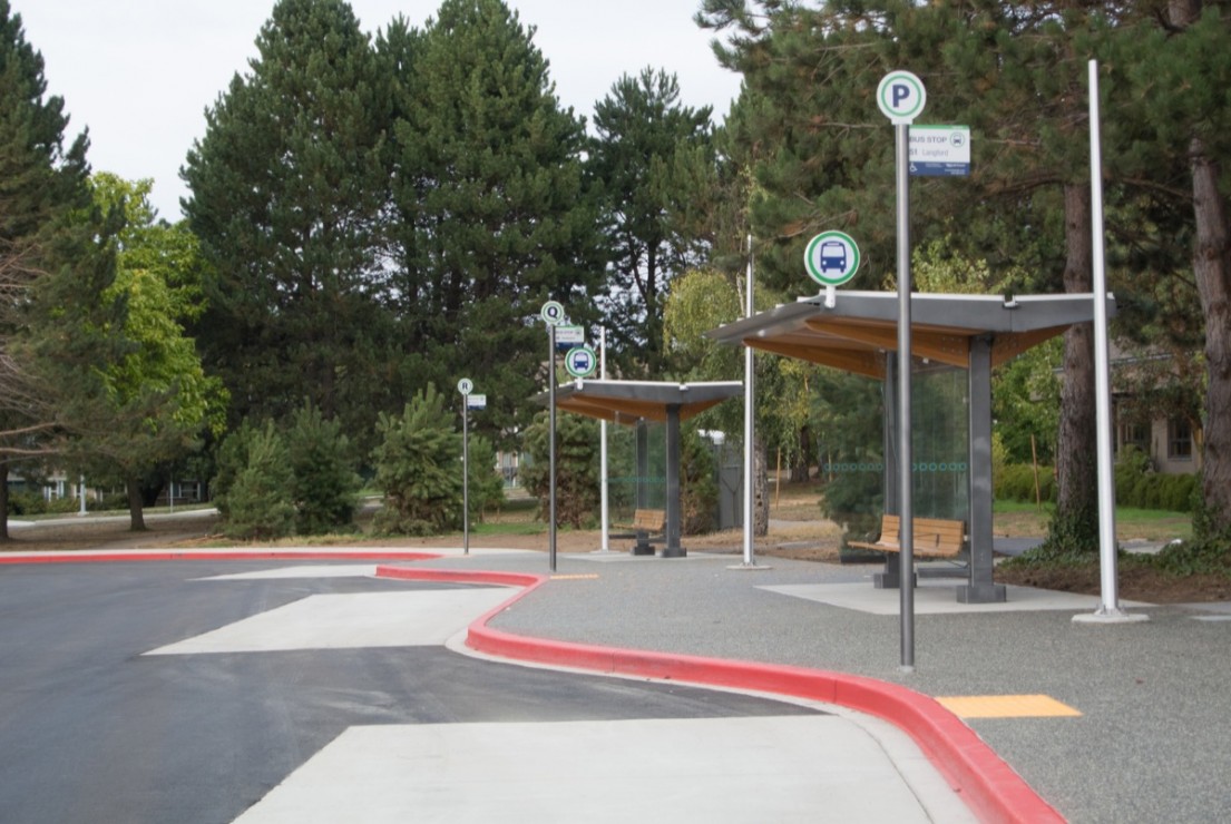The new bus loop was complete Sep. 2, just in time for fall classes. –Hugo Wong(photo)