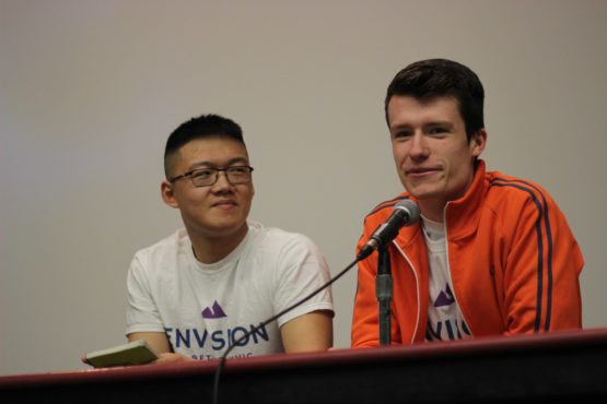 Haichuan Zhang and David Stevanovic, acclaimed UVSS Directors-at-large with the Envision UVic Slate.