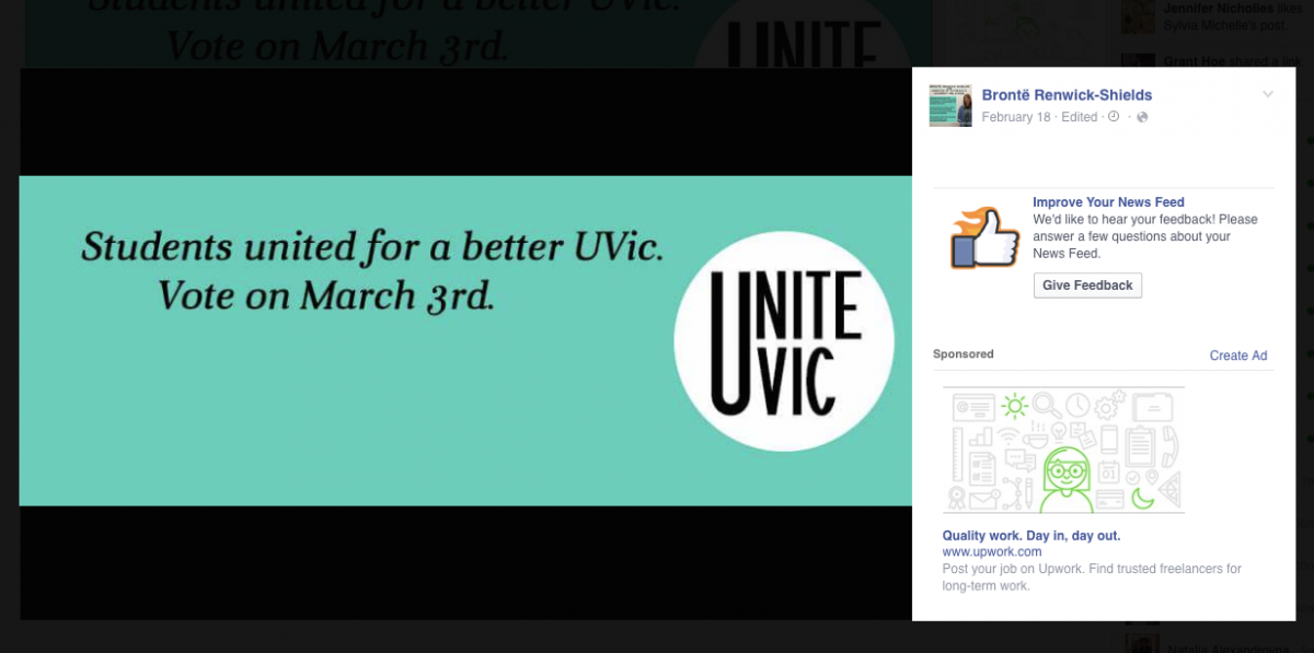 Pictured: "Renwick-Shields'" cover photo, dated Friday, Feb. 18. Screenshot by Myles Sauer