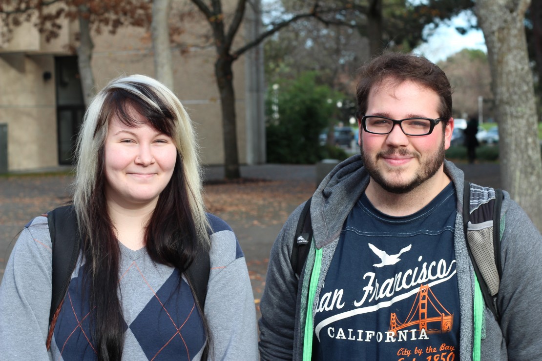 Stephane Patenaude, third-year French student Kyra Kristmanson, third-year English student