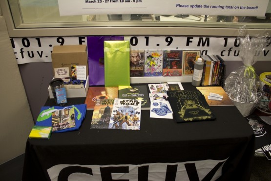 Gifts available during Fundrive through donations. Photo by William Workman (Production Co-ordinator)