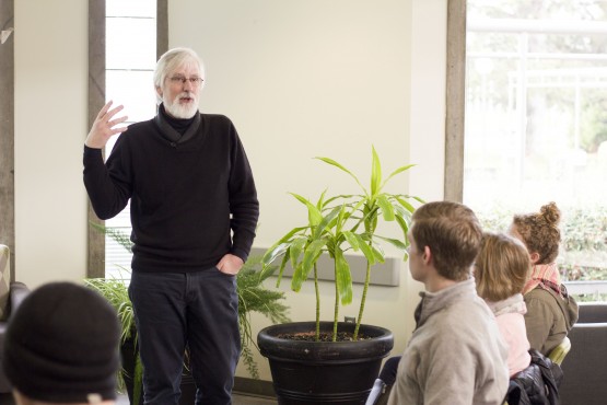 Dan Reist from the Centre for Addictions Research of B.C. speak to attendees of “Fentanyl: Fact and Ficton?” on Jan. 19. Photo by Myles Sauer, Editor-in-Chief