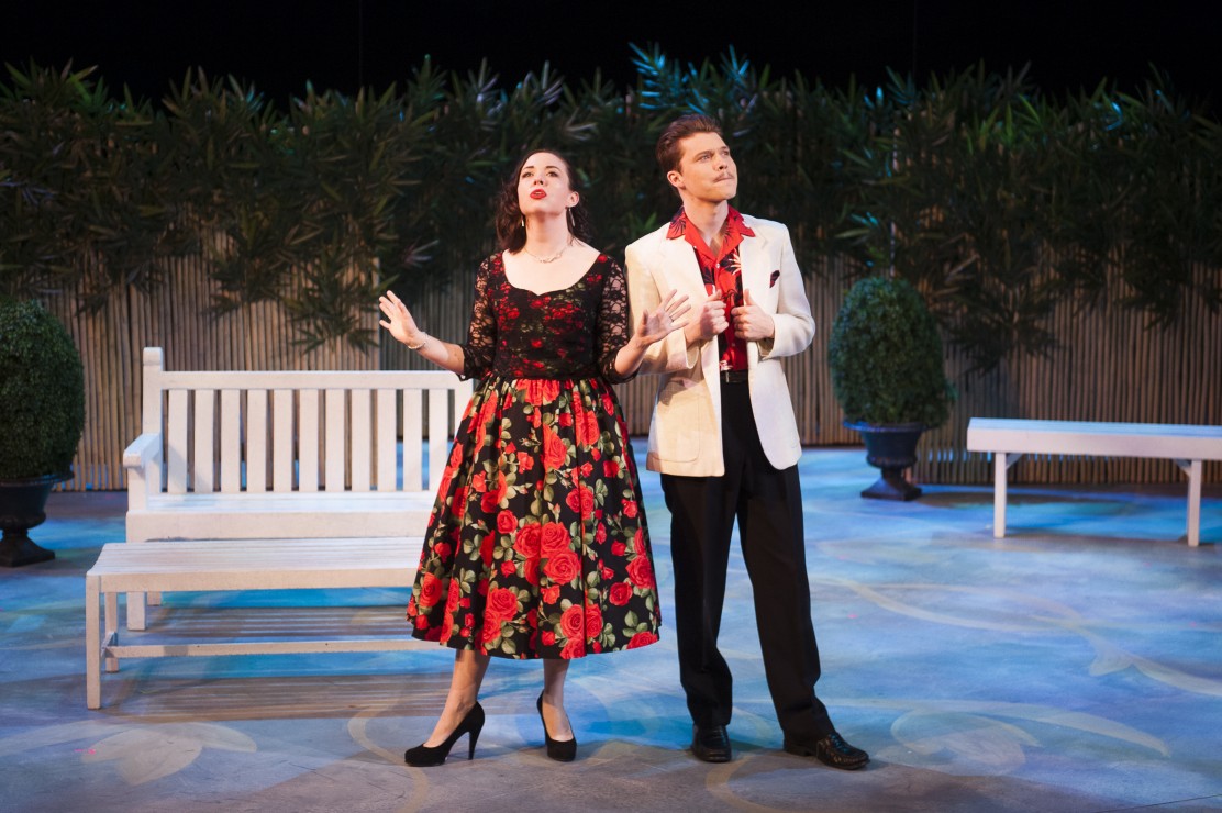 The Mayor of Paradise, Tony Gladhand (Aidan Dunsmuir) and his wife (SJ Valiquette) dream about the possibilities that the life as a senator in Ottawa could bring. Photo by David Lowes