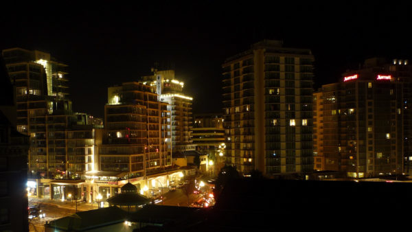 Downtown Victoria at night — when all the shady landlords and landladies come out to play and steal damage deposits.  Photo by Jeff Turner via Flickr