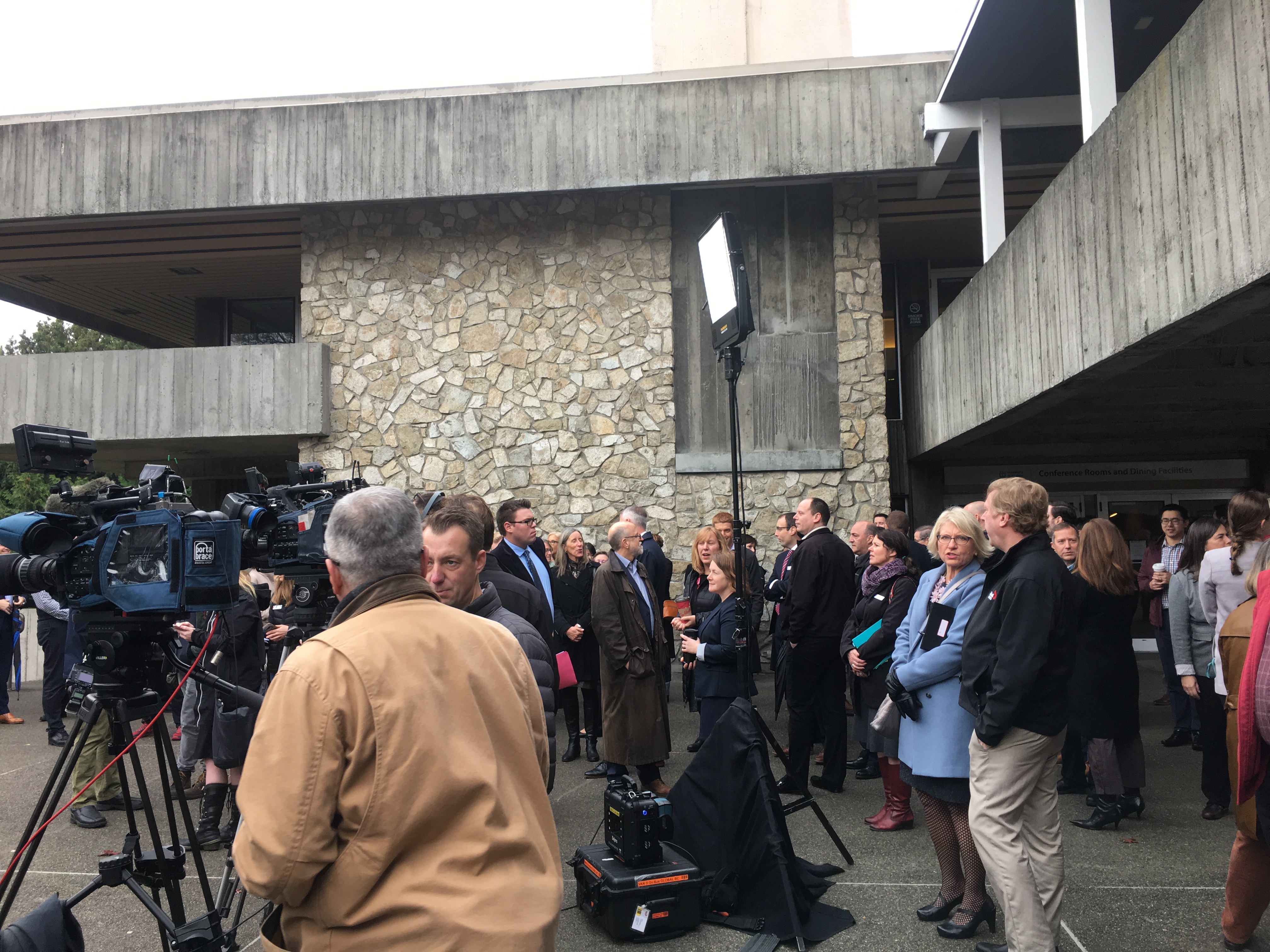 John Horgan announces UVic housing project but is sidetracked on electoral reform by media