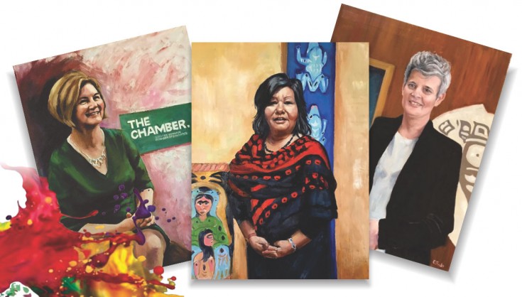 Three portraits painted by Elfrida Schragen