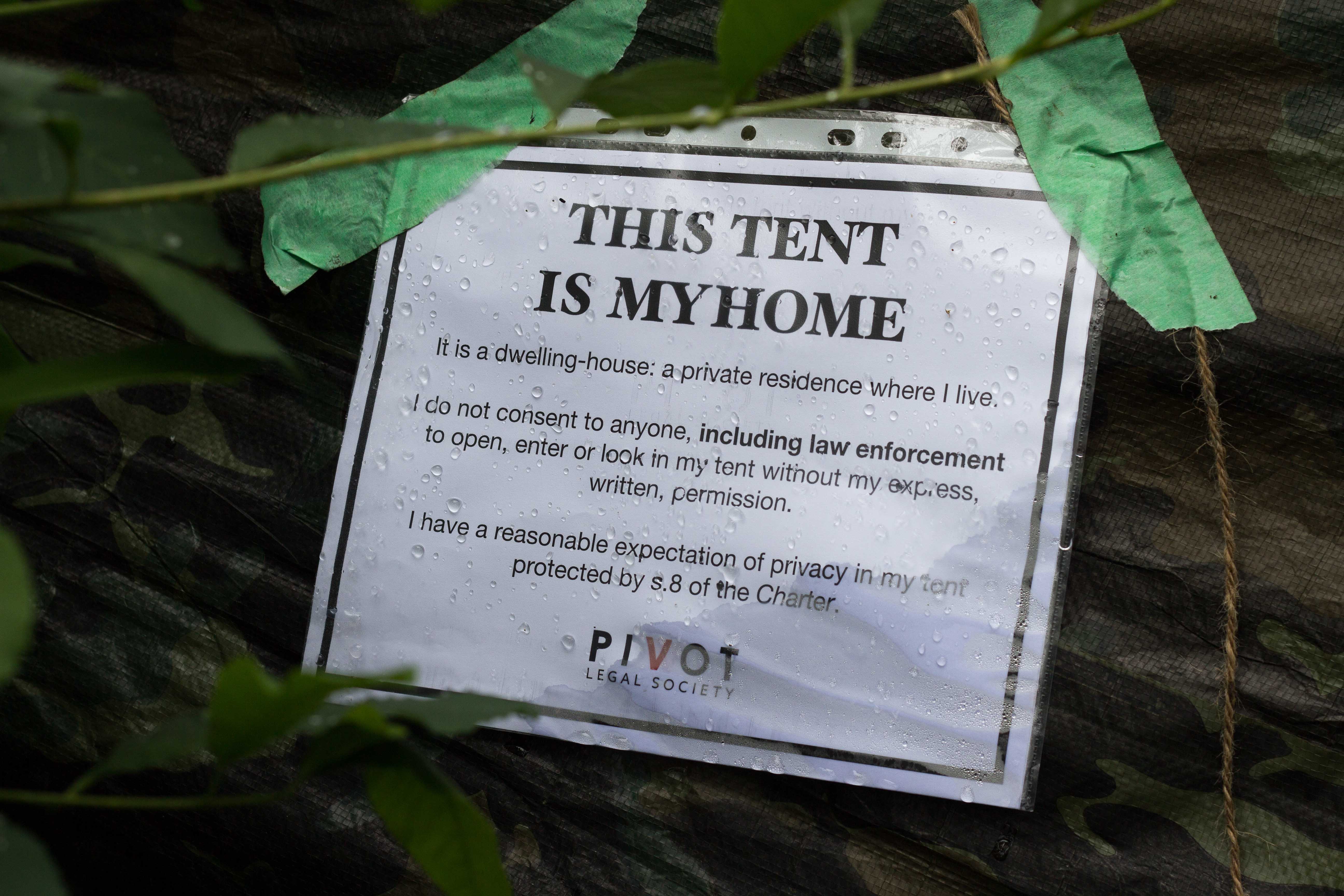 tent is my home poster in Beacon Hill Park