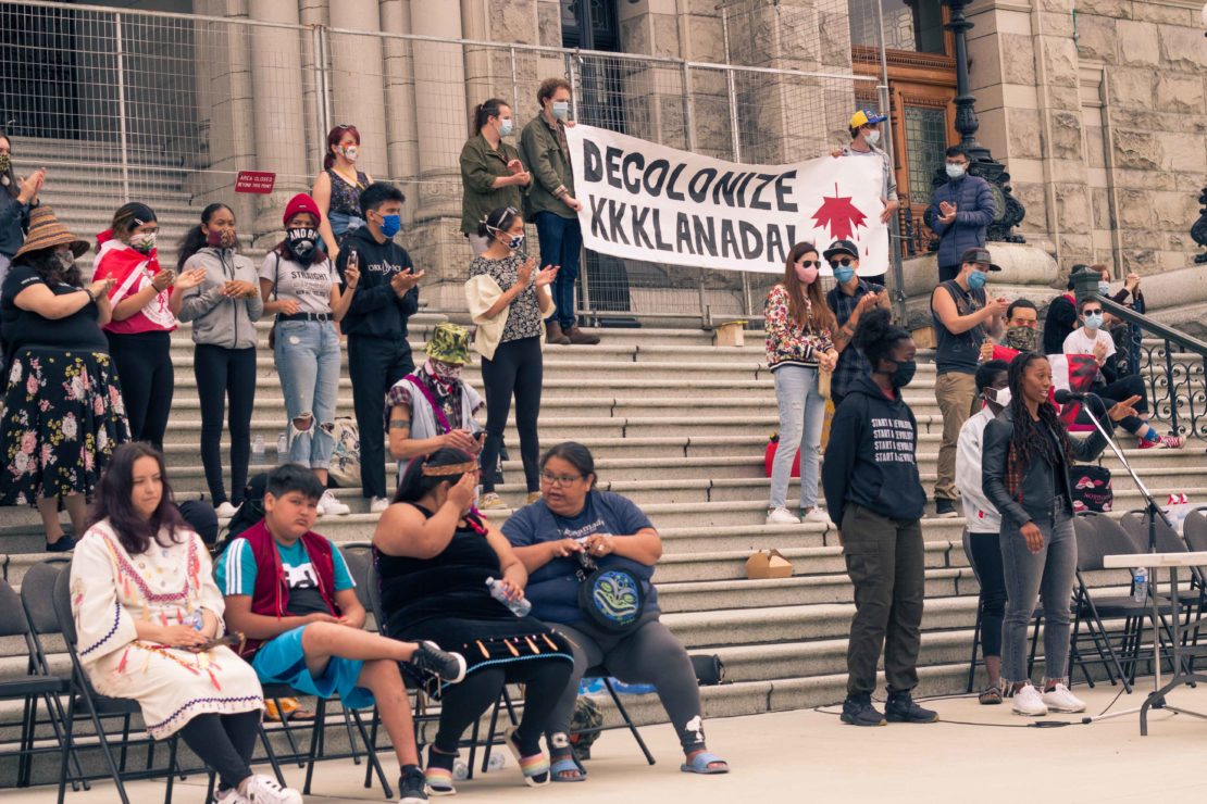 Black speakers at the Resist Canada event