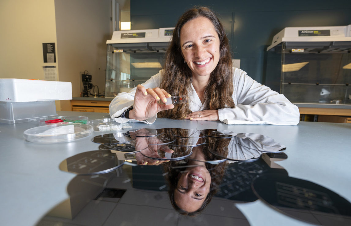 RAF UVic chemist Katherine Elvira is investigating low-cost patient monitoring solutions for COVID-19. Photo: UVic Photos Services