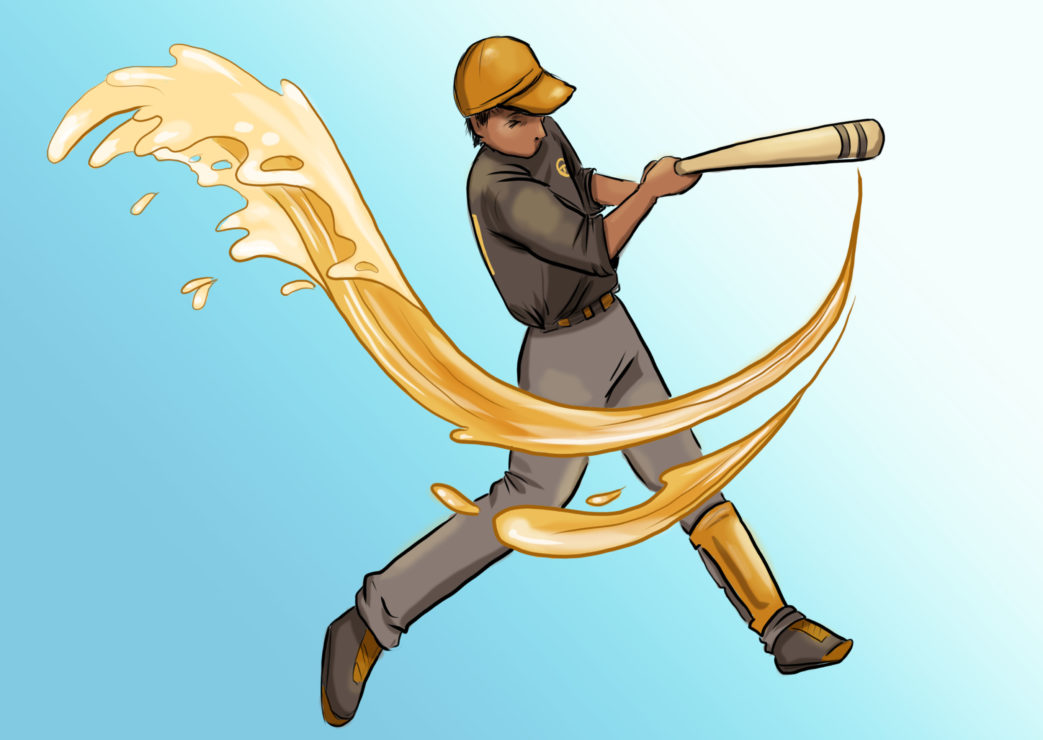 Golden Tide Harbour Cats UVic graphic of baseball player