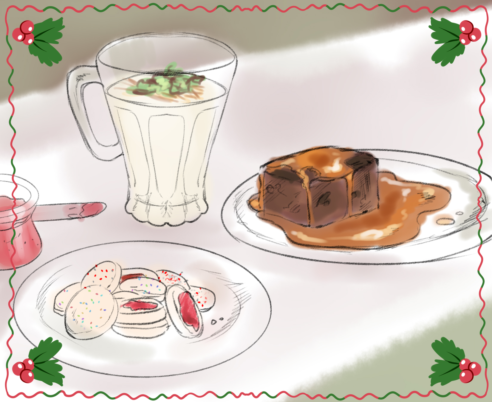 Holiday treats, graphic by Sie Douglas-Fish.