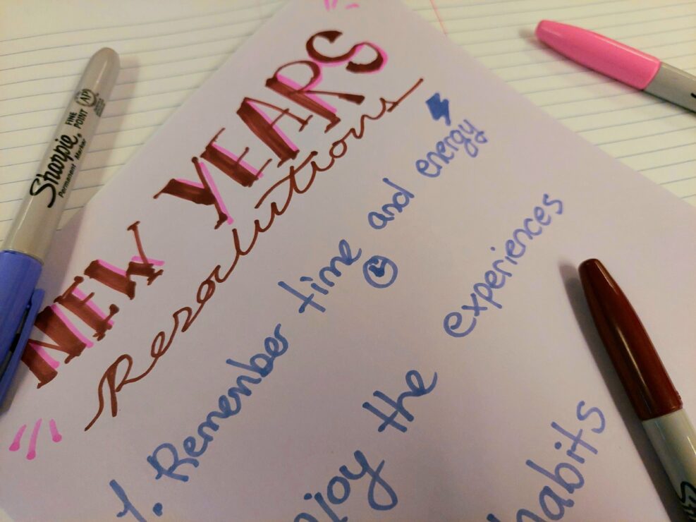 New years resolutions list by Sie Douglas-Fish.