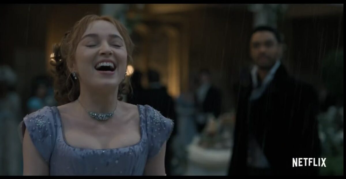 Screenshot of Netflix's promo video of "Bridgerton" on YouTube.