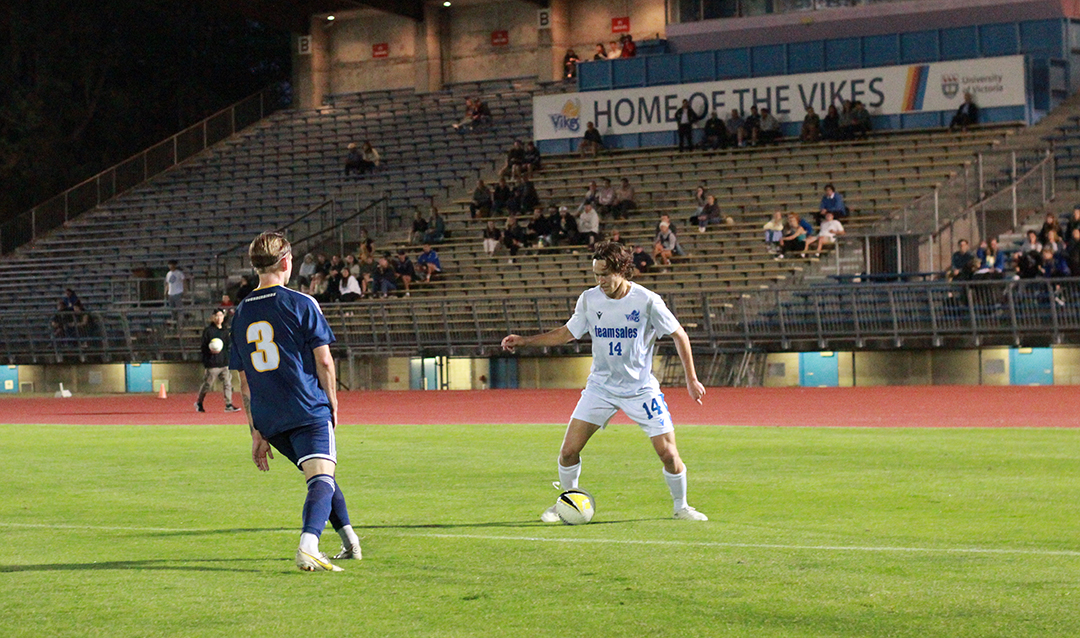 Vikes varsity soccer player