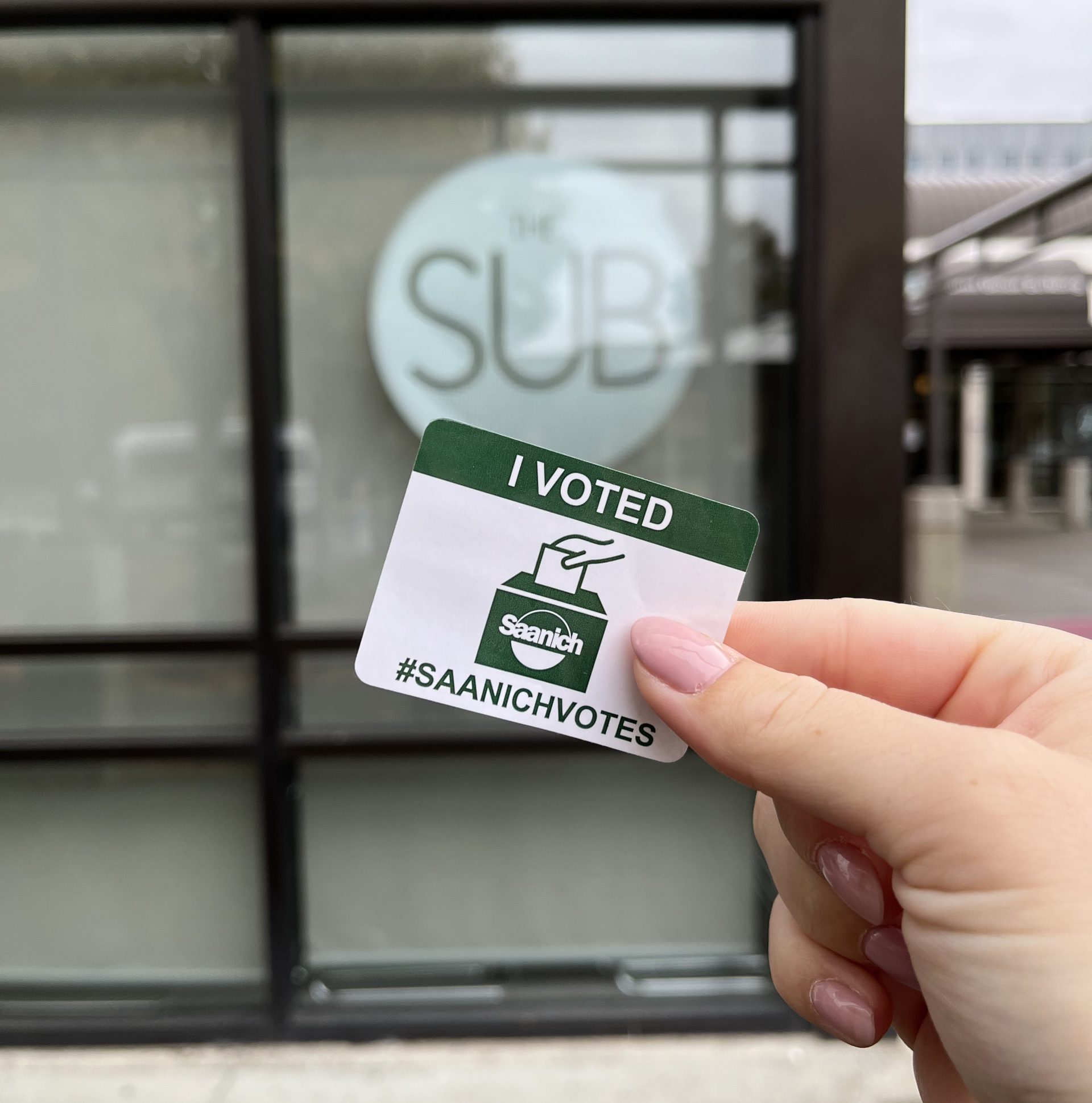 Municipal election "I voted" sticker.