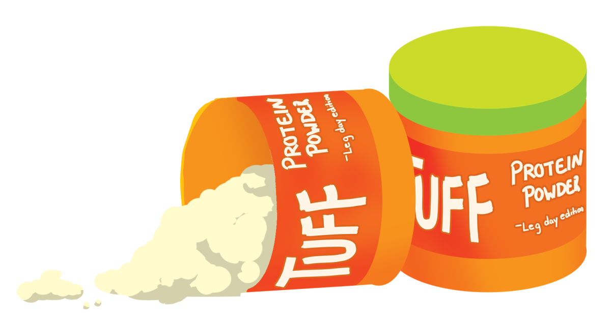 Spilled protein powder. Illustration by Sie Douglas-Fish.
