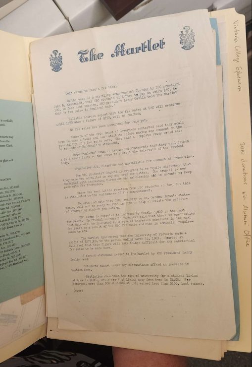 UVic’s Special Collections and University Archives