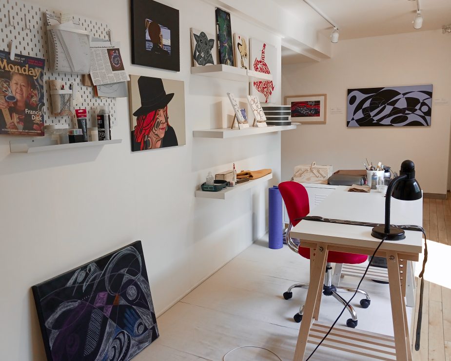 Open Studio, Francis Dick, Walking Thru My Fires, 2023. Legacy Art Gallery (Downtown).