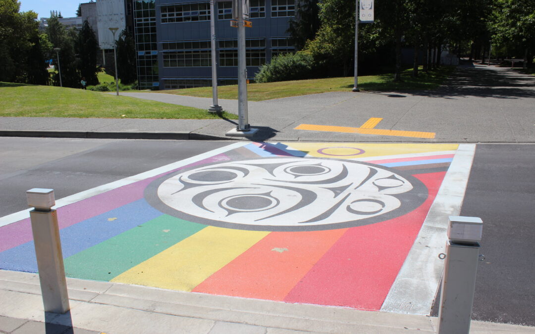 UVic installs rainbow crosswalk in new location